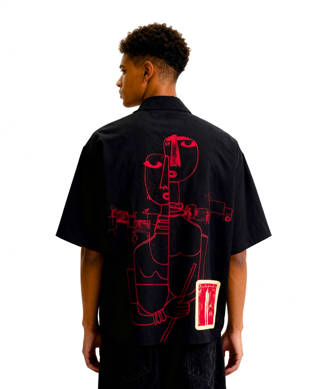 The Abstract Figure Shirt - Black -  Evrhood oversized shirt