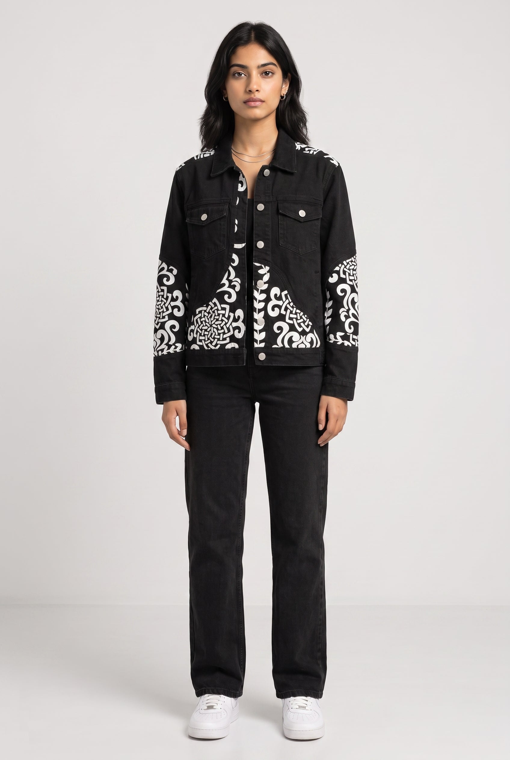 PATCHWORK DENIM BLACK WOMEN'S JACKET [50/50 LIMITED EDITION]