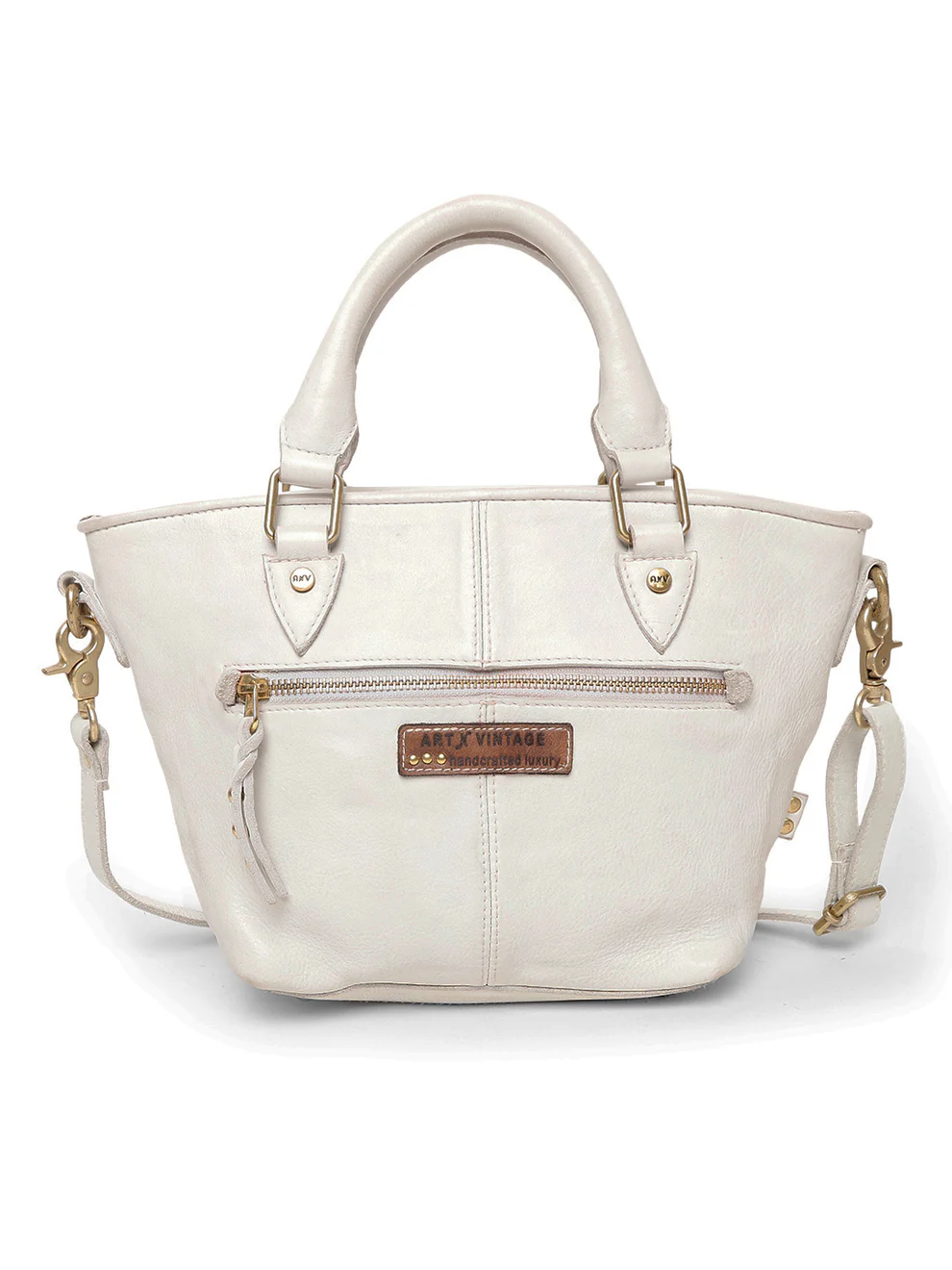 Floral Bliss: L.Green Leather Mini Tote bag with Flower Embroidery