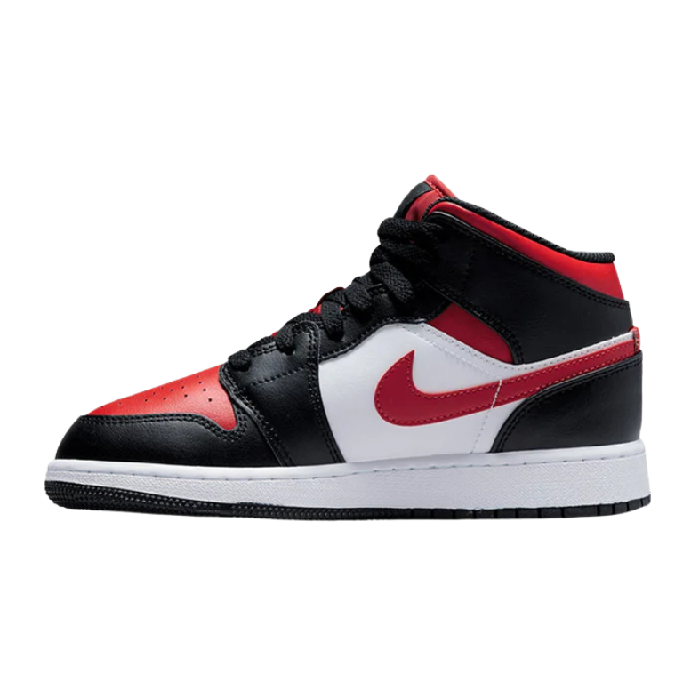 Air Jordan 1 Mid Black Fire Red (GS)