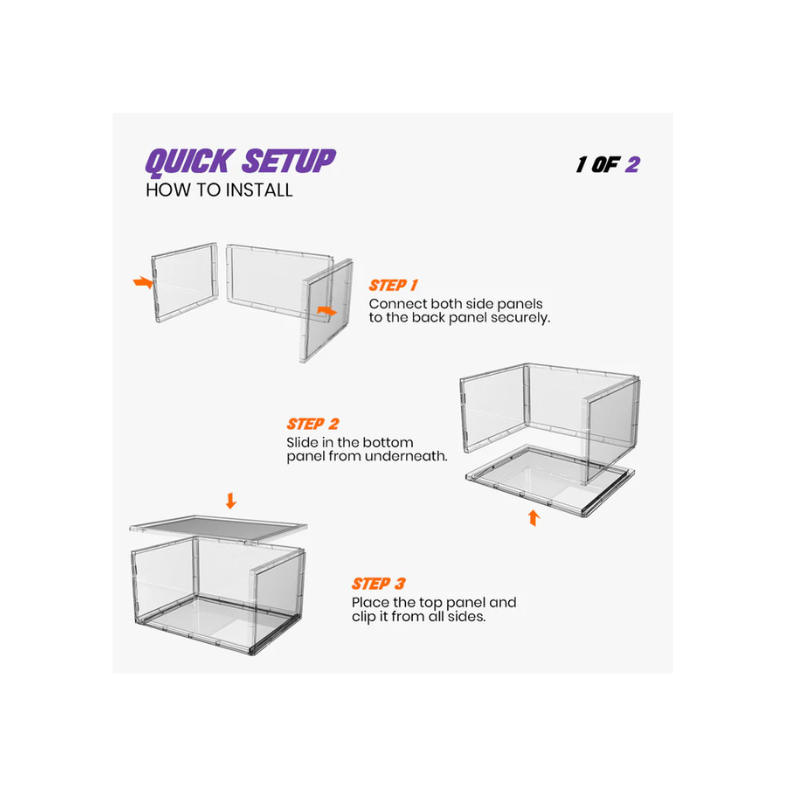 Stack'Em Sneaker Crates Clear (Side Drop)