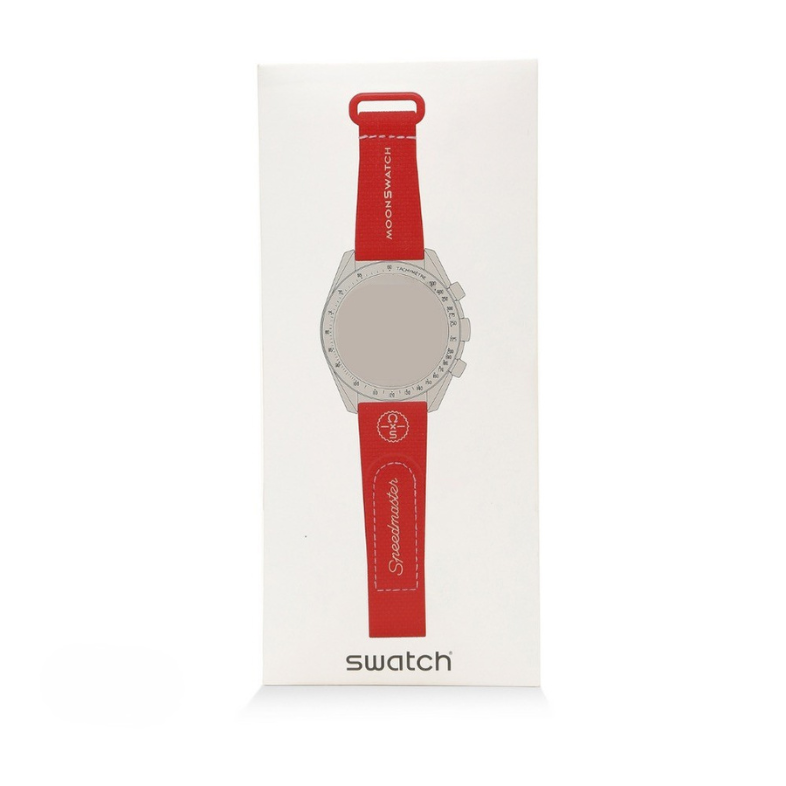 SWATCH X OMEGA BIOCERAMIC MOONSWATCH RED WHITE STRAPS