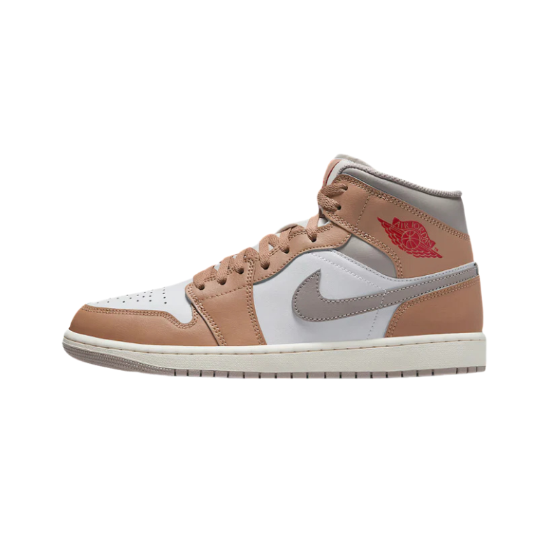 Air Jordan 1 Mid Rattan White College Grey