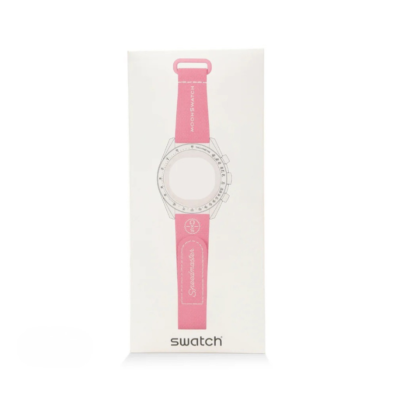 SWATCH X OMEGA BIOCERAMIC MOONSWATCH WHITE PINK STRAPS