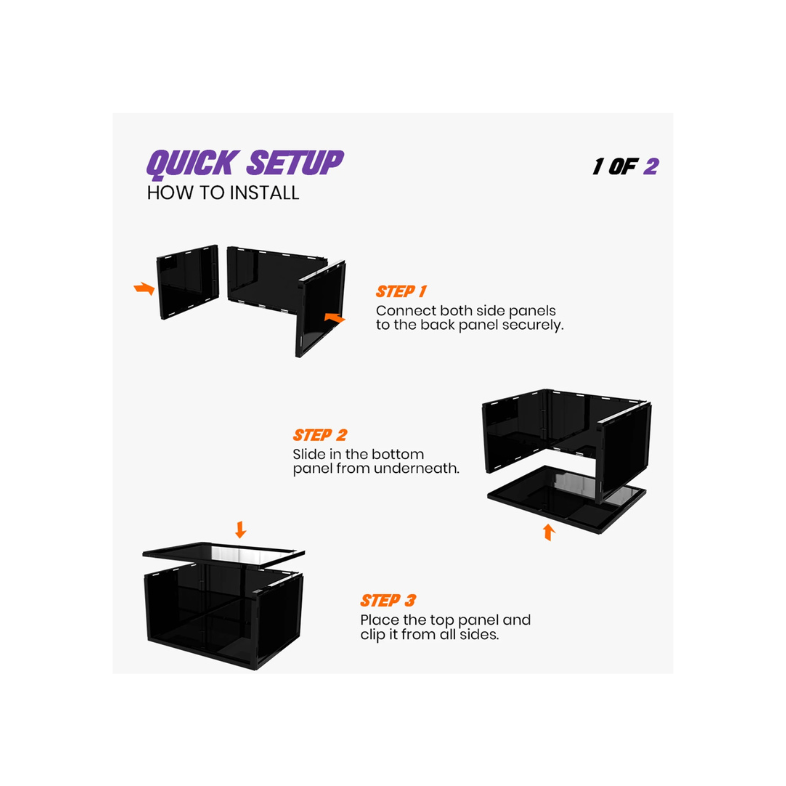 STACK'EM SNEAKER CRATES | BLACK (SIDE DROP)