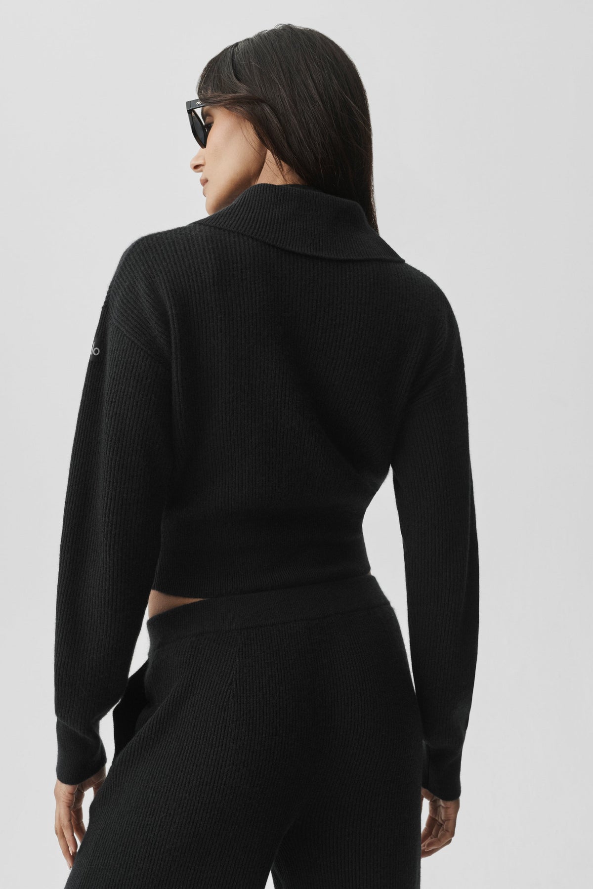 Alo Yoga Cashmere Wool Harmony Full Zip Jacket - Black