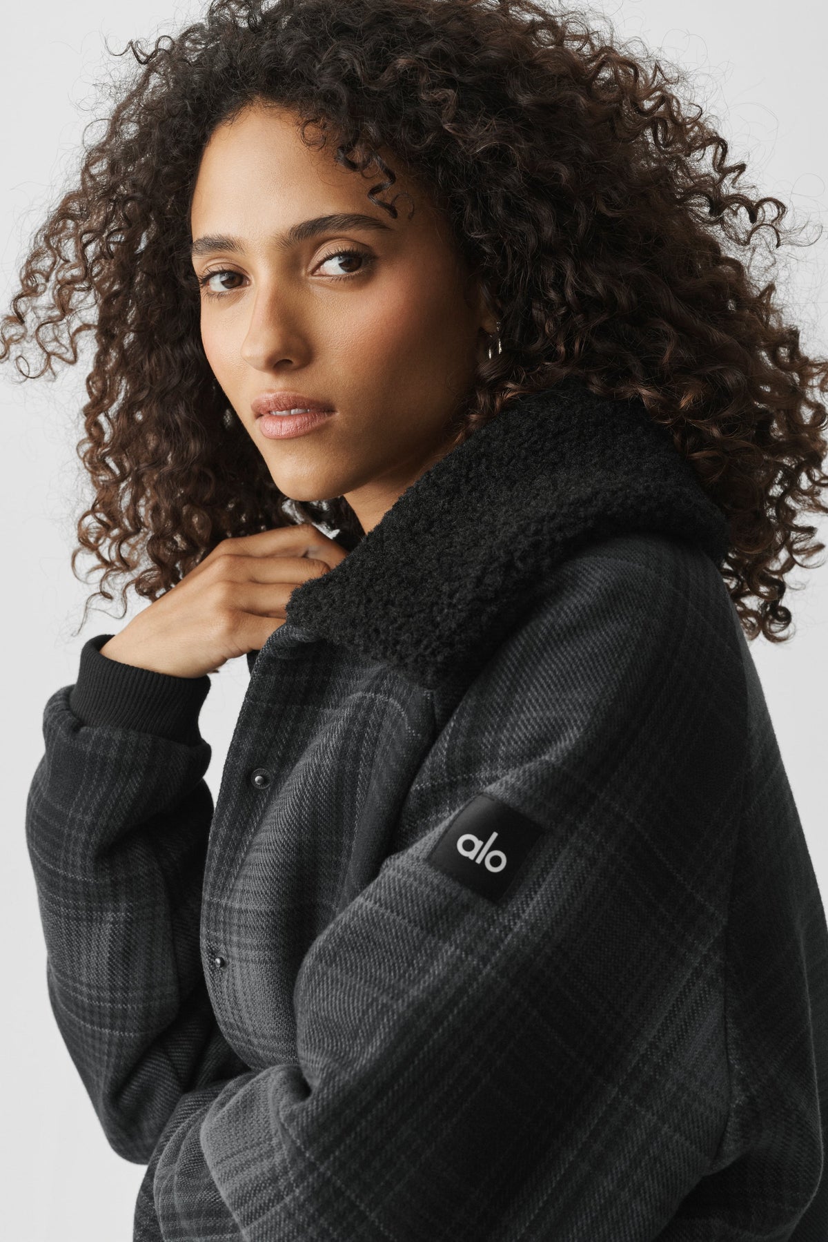 Alo Yoga Plaid Alpine Meadow Jacket - Black Plaid