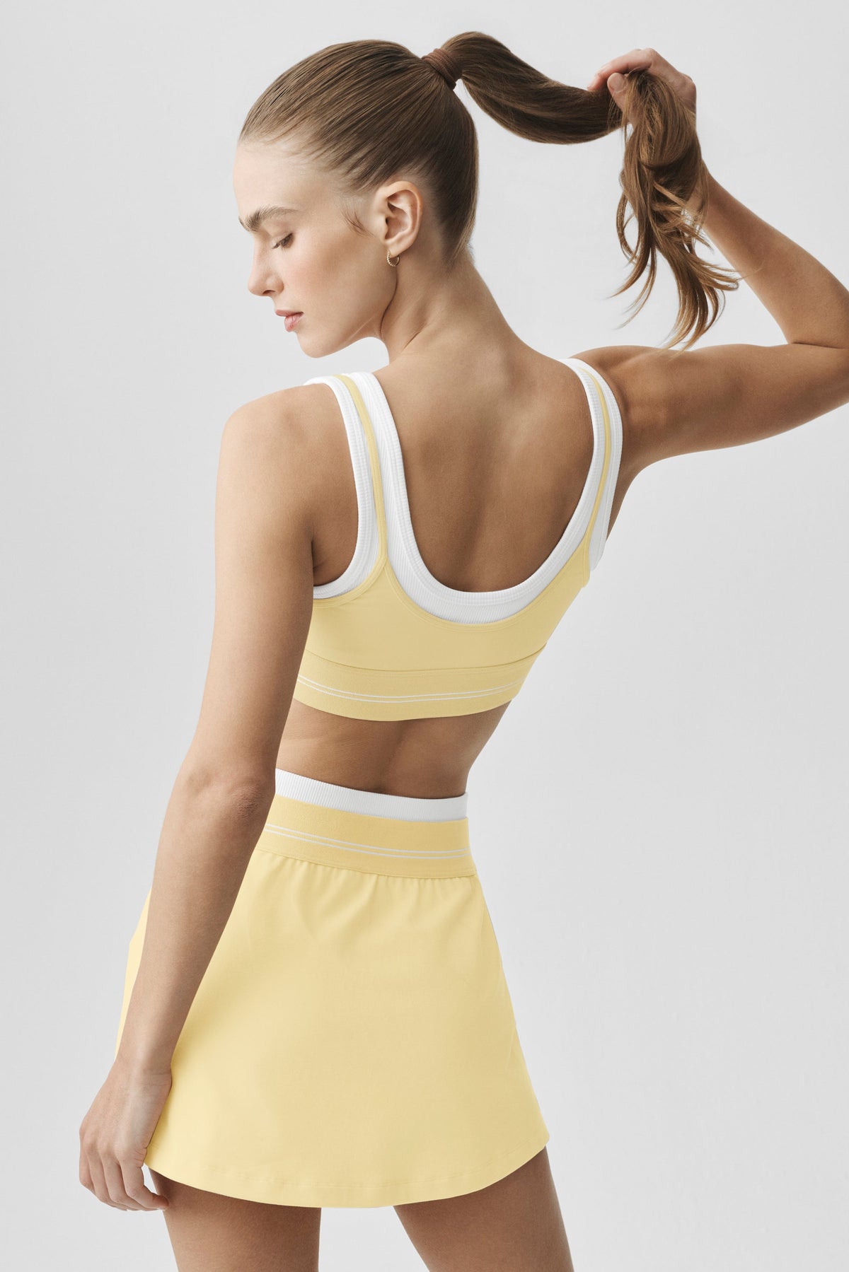 Alo Yoga Airbrush Better Together Bra - Warm Butter/White