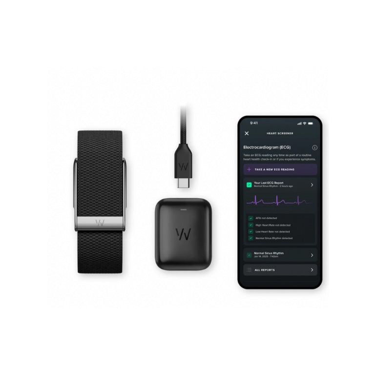 WHOOP 5.0 MG DEVICE WITH SUPERKNIT LUXE OBSIDIAN WITH TITANIUM BAND (12 MONTH LIFE SUBSCRIPTION INCLUDED)