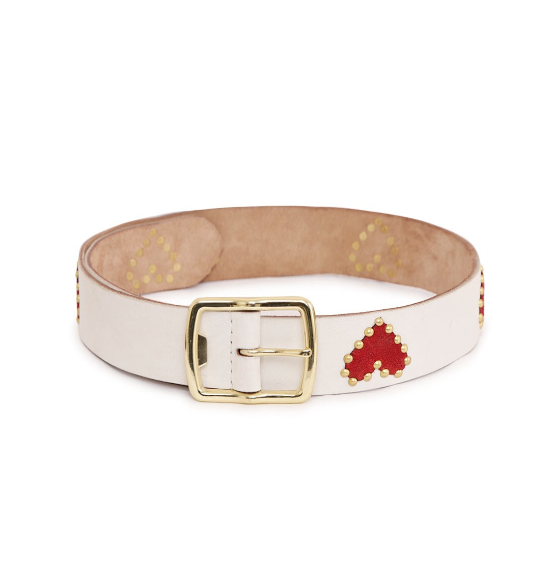 Pure Devotion White Leather Belt by Art N Vintage