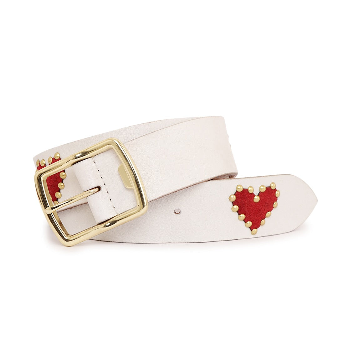 Pure Devotion White Leather Belt by Art N Vintage