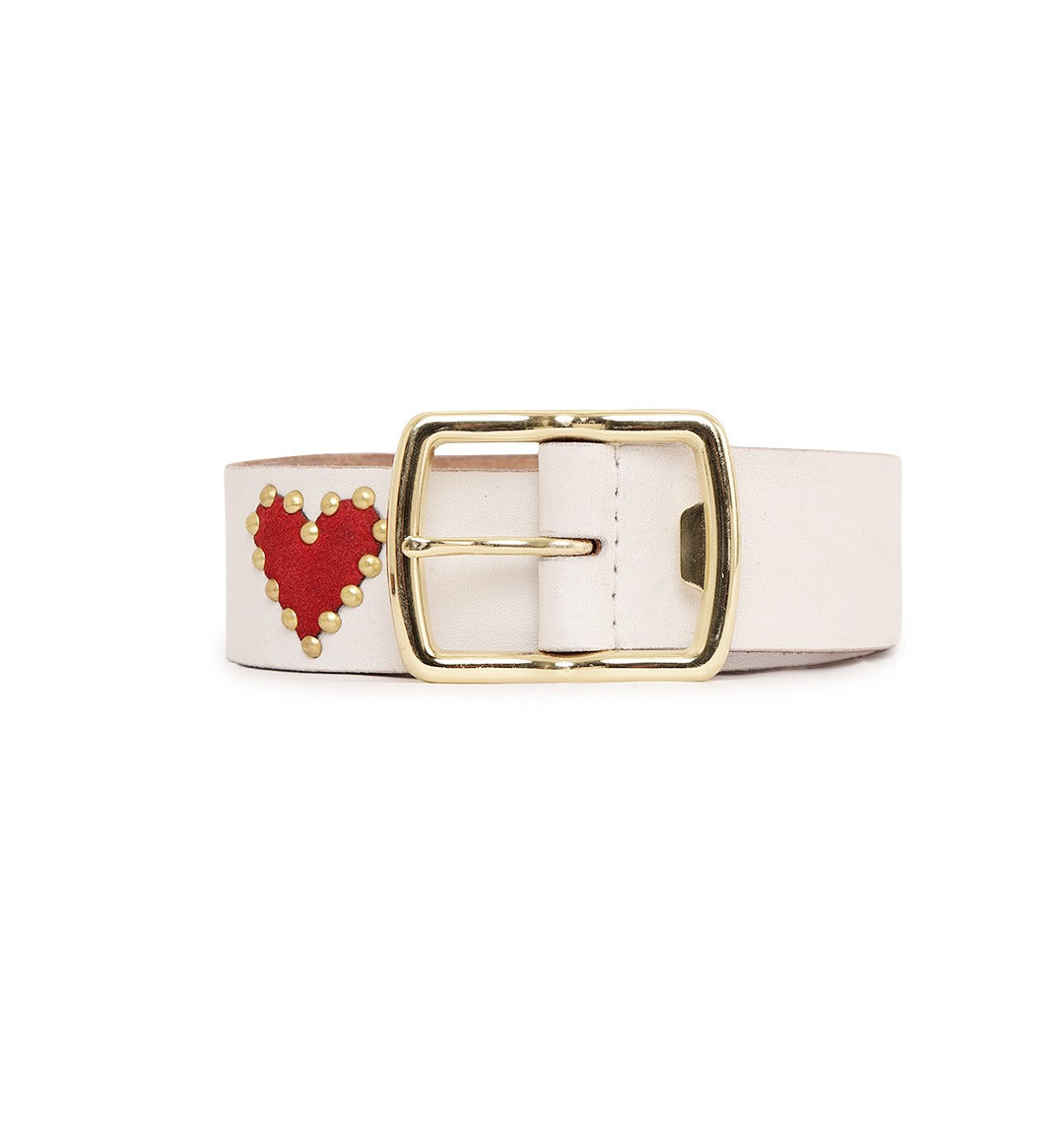 Pure Devotion White Leather Belt by Art N Vintage