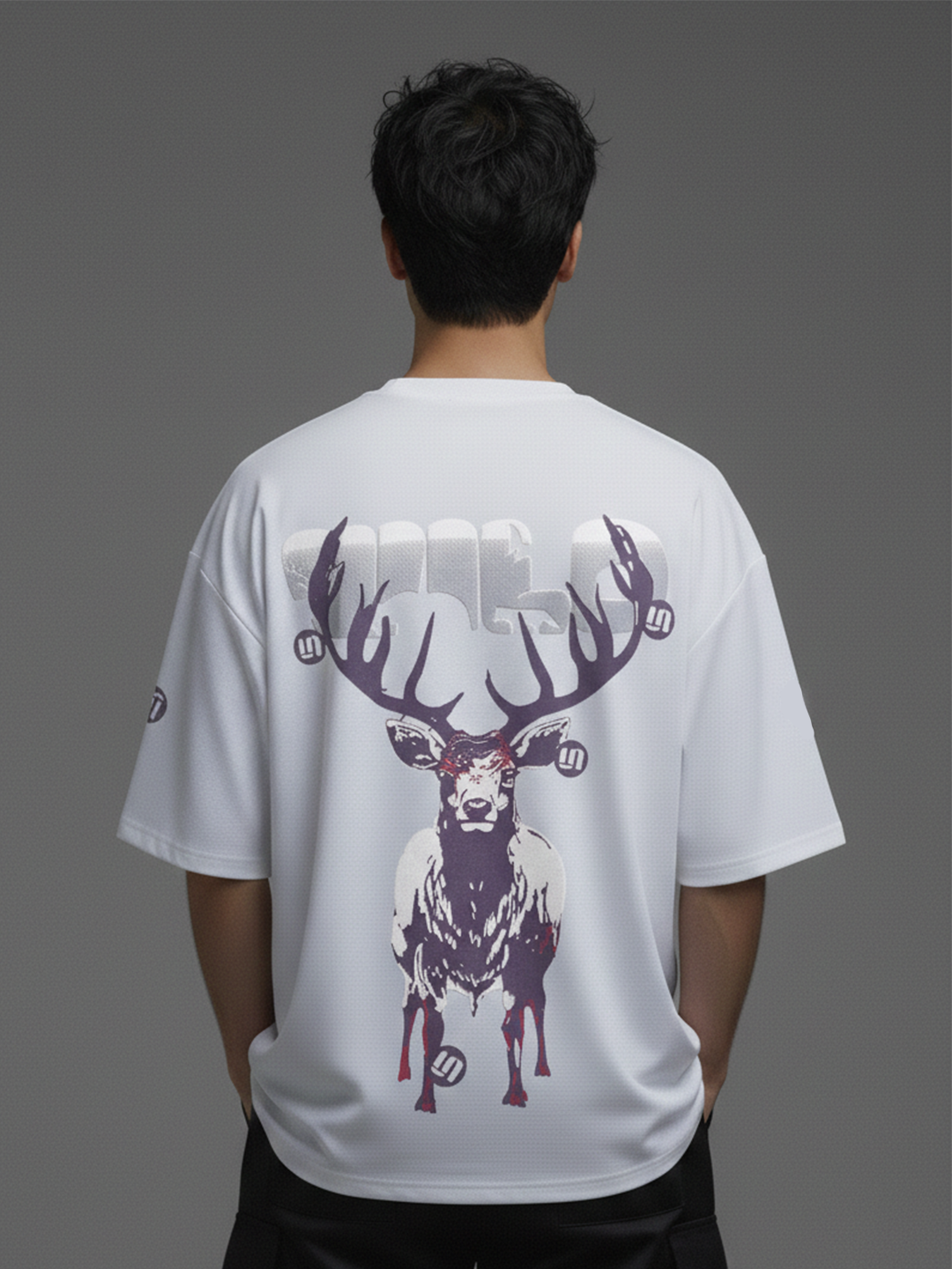 WILD DEER WHITE OVERSIZED T-SHIRT