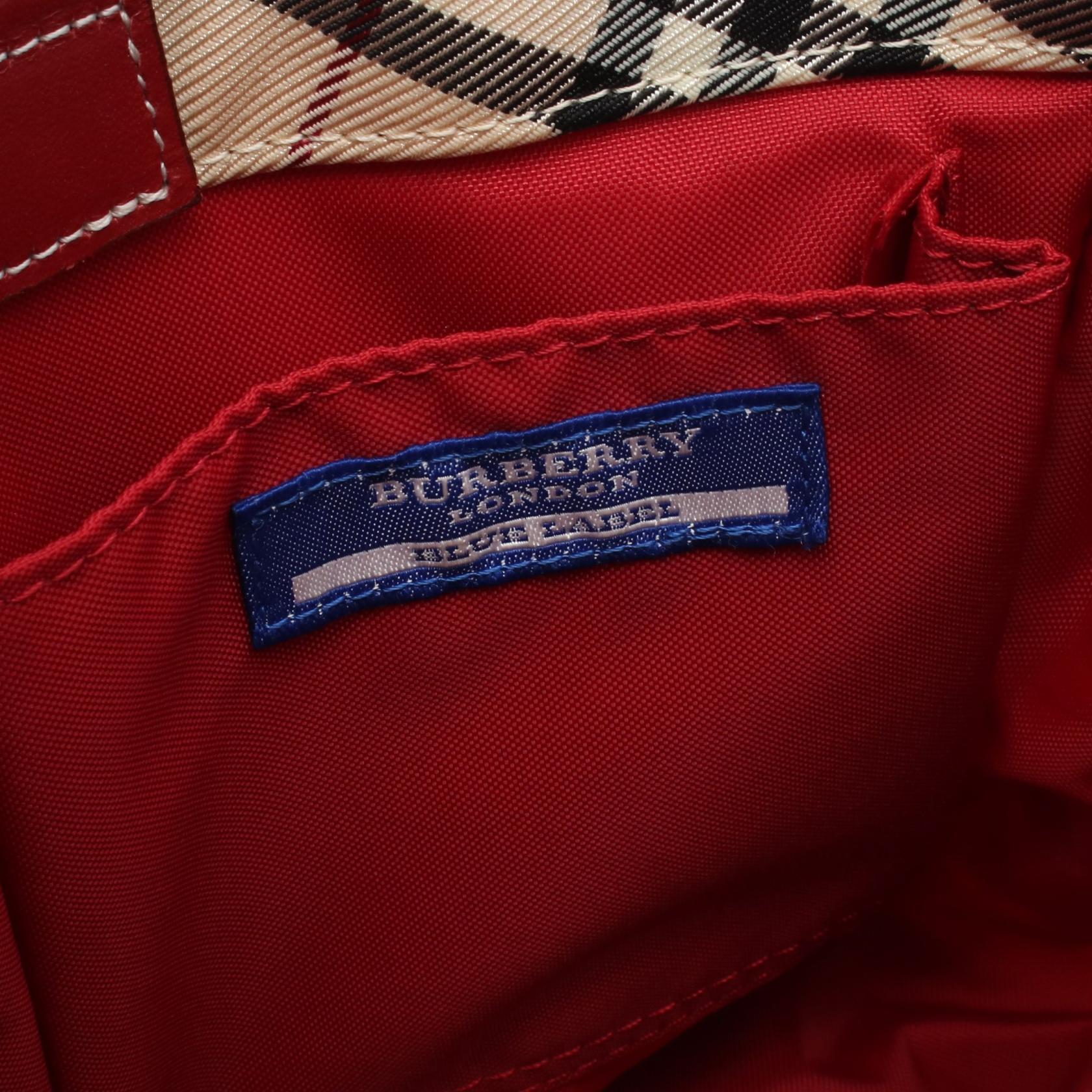 Burberry Nova Check Canvas Leather Handbag