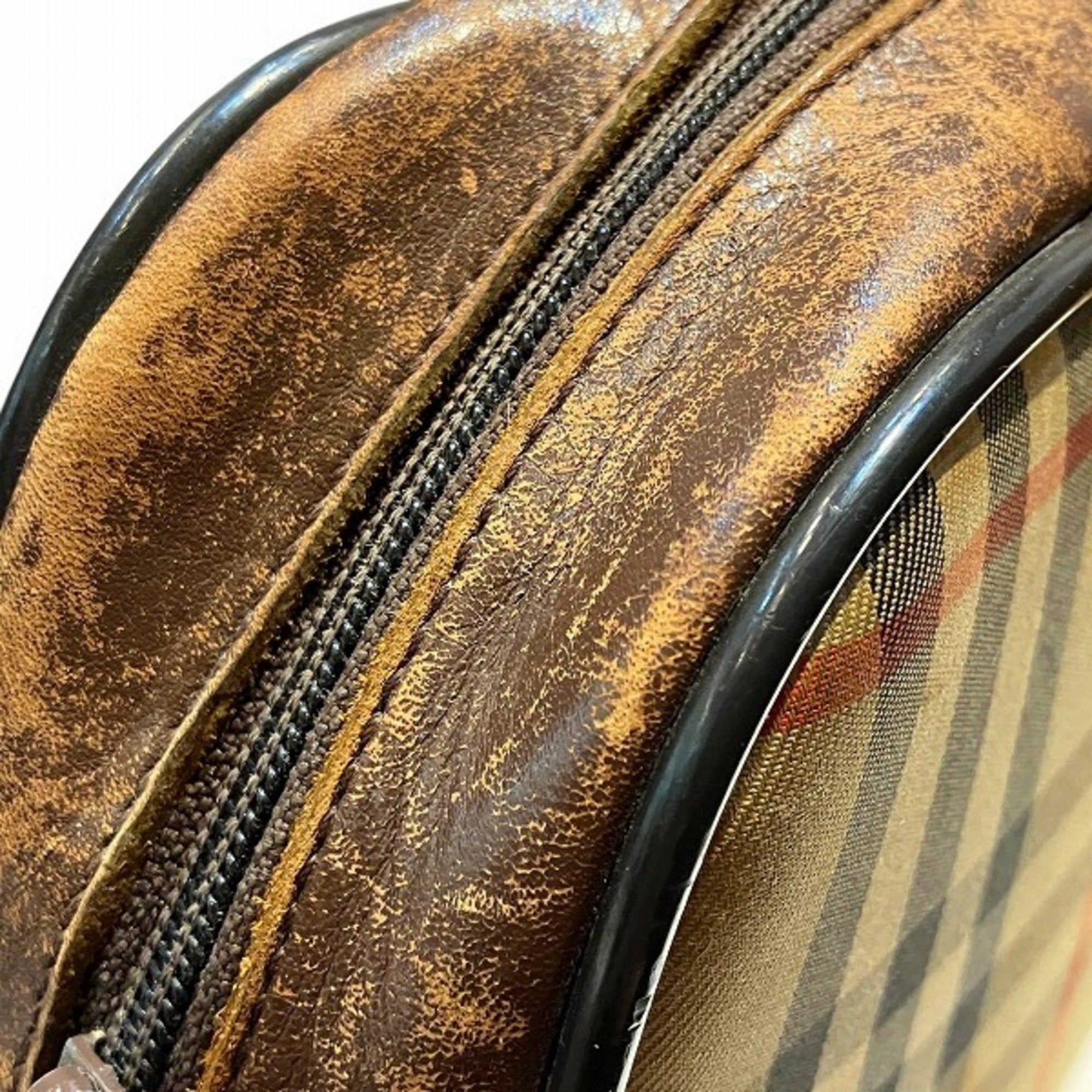 Burberry  Canvas Leather Shoulder Bag (Pre-Owned)