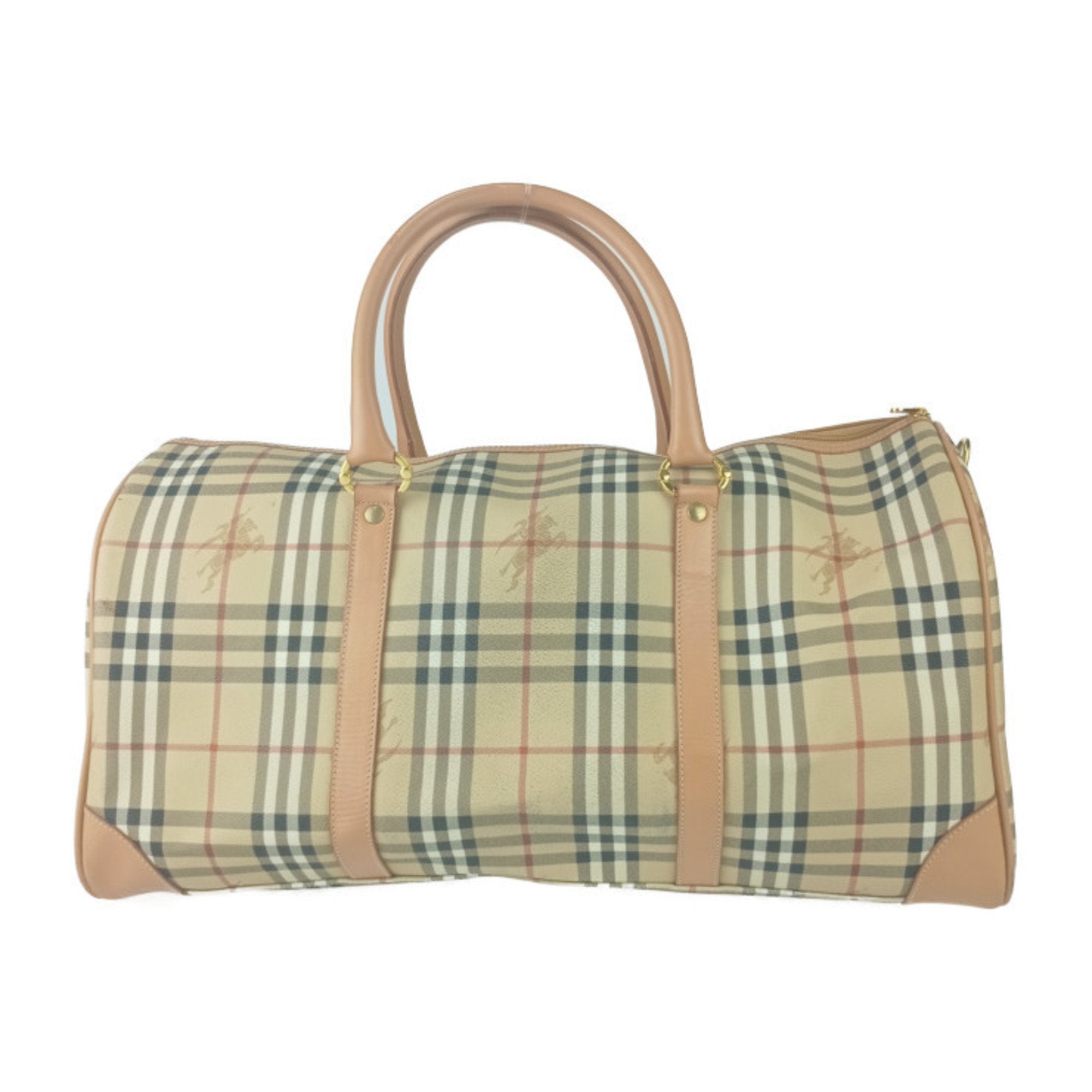 Burberry Pvc Leather Boston Bag Handbag Shoulder Bag Tote Bag (Pre-Owned)