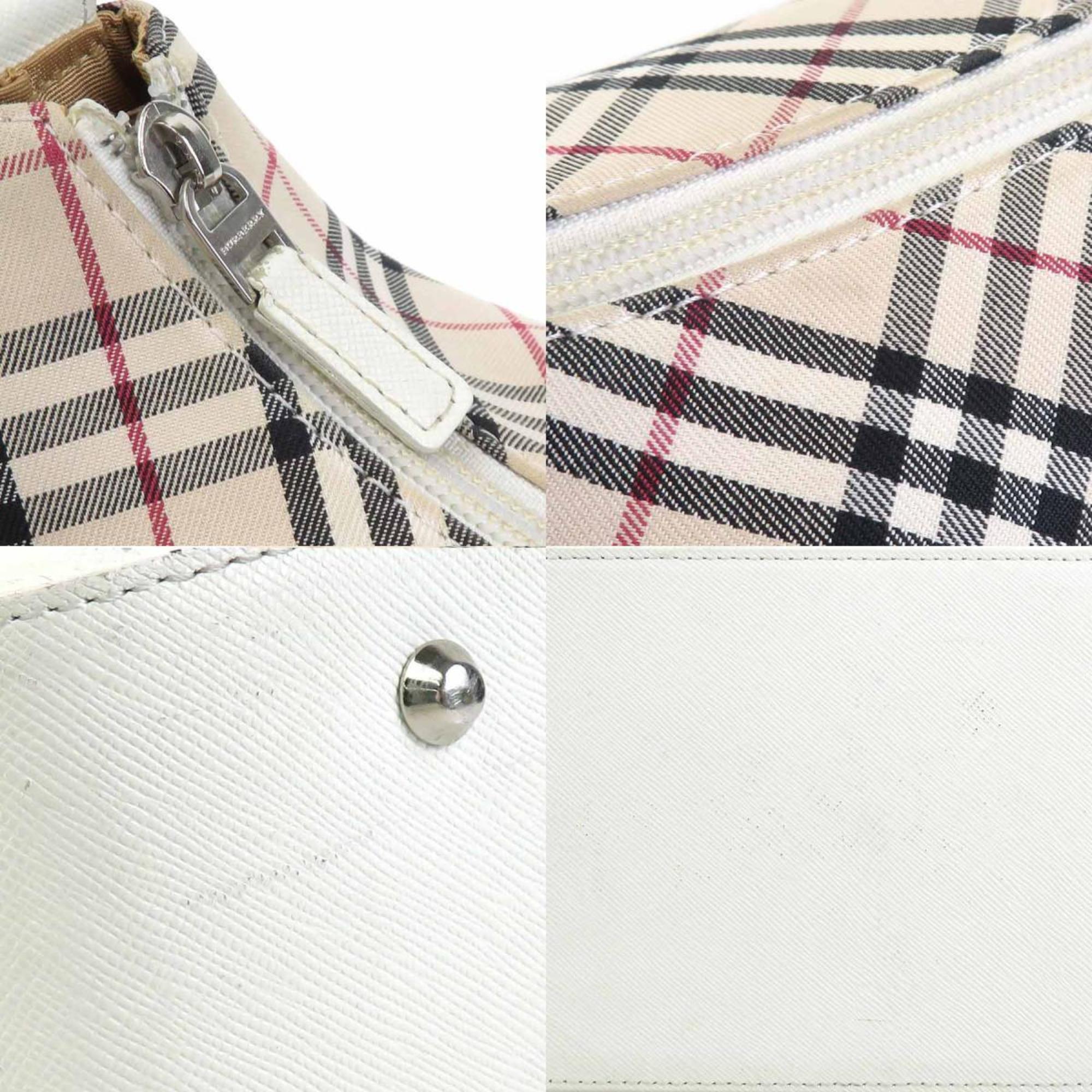 Burberry ivory Leather Nylon Canvas Shoulder Bag (Pre-Owned)