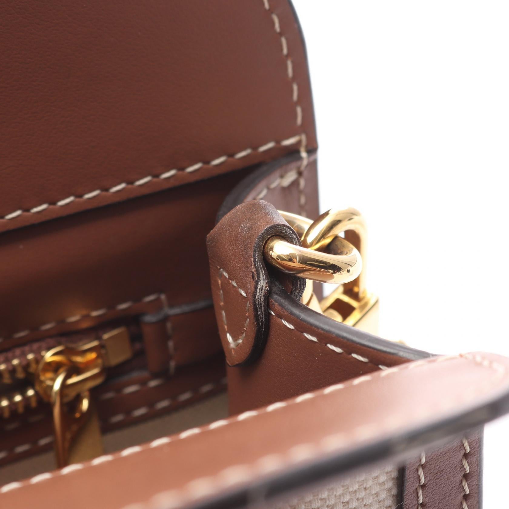 Burberry Leather Canvas Handbag