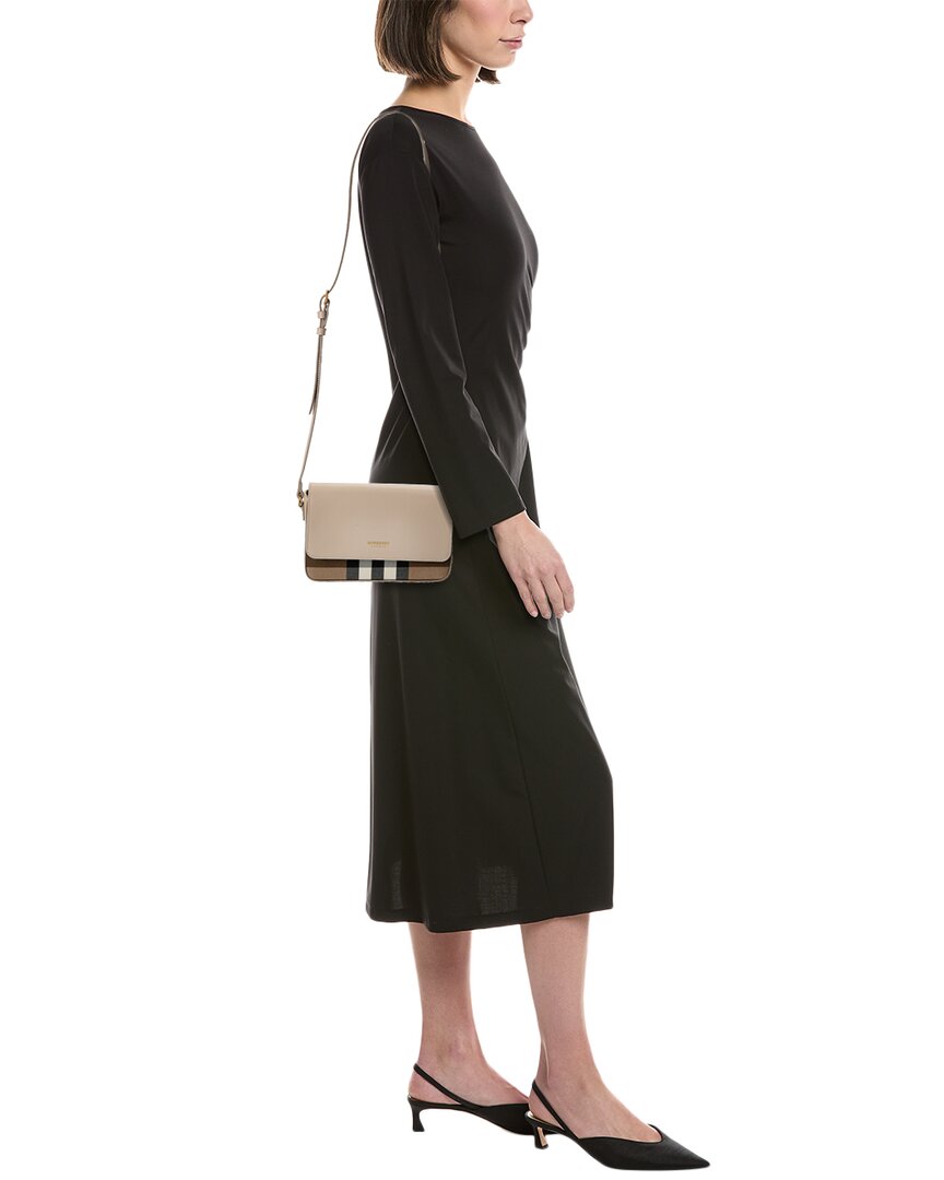 Burberry Check Canvas & Leather Crossbody