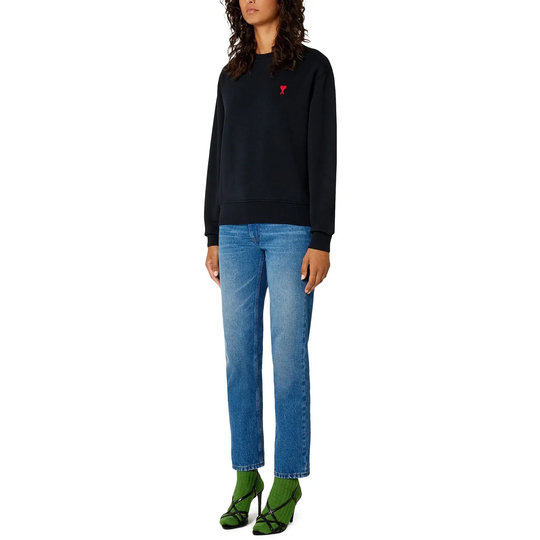 Ami Paris Ami De Coeur Black Sweatshirt