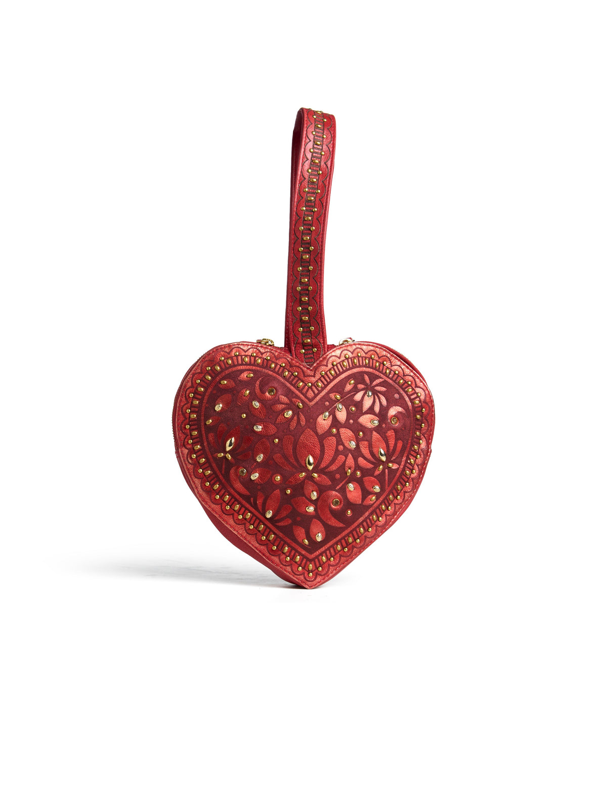 CARNELIAN: Heart Shape Womens Real Leather Bag by Art N Vintage