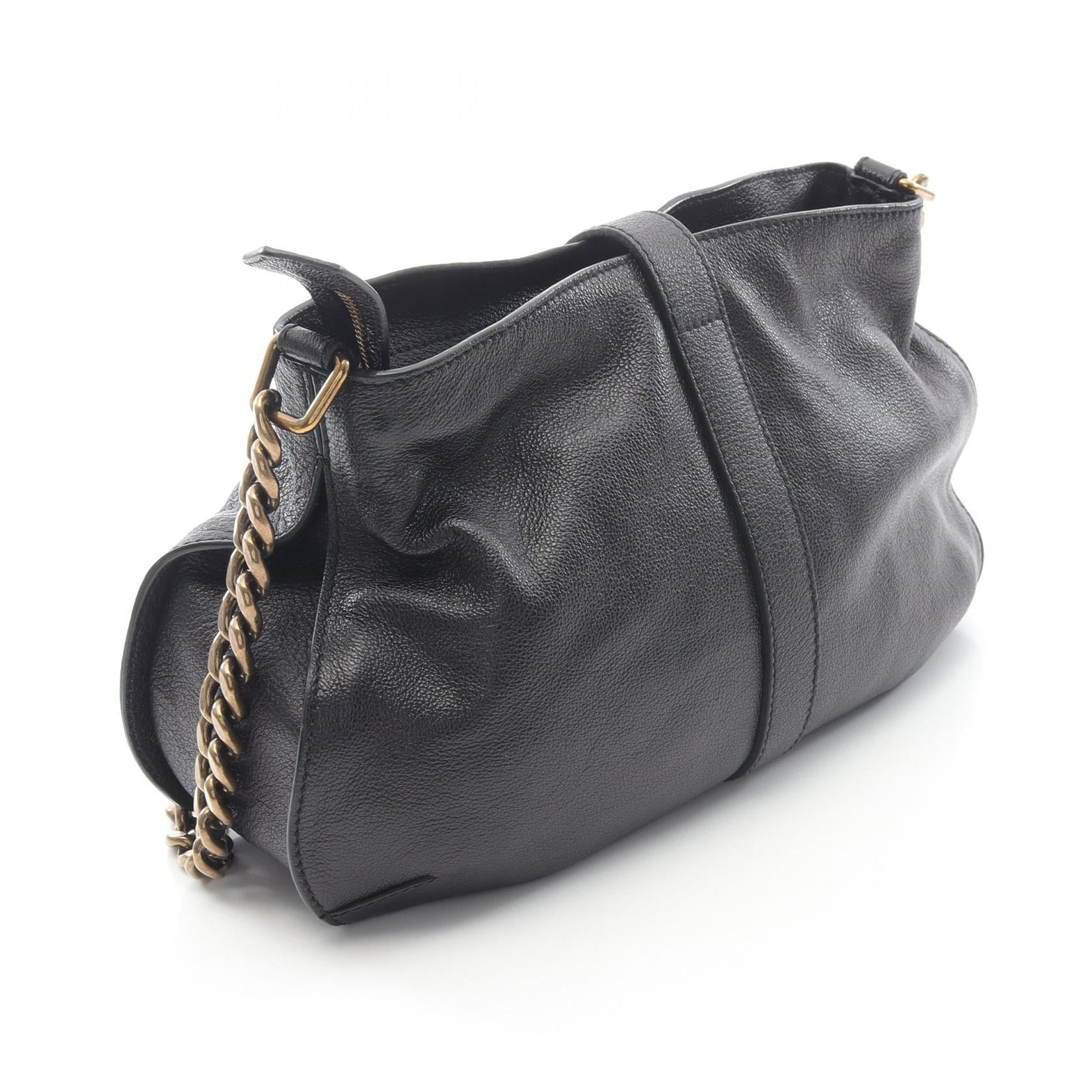 Burberry Leather Shoulder Bag Black