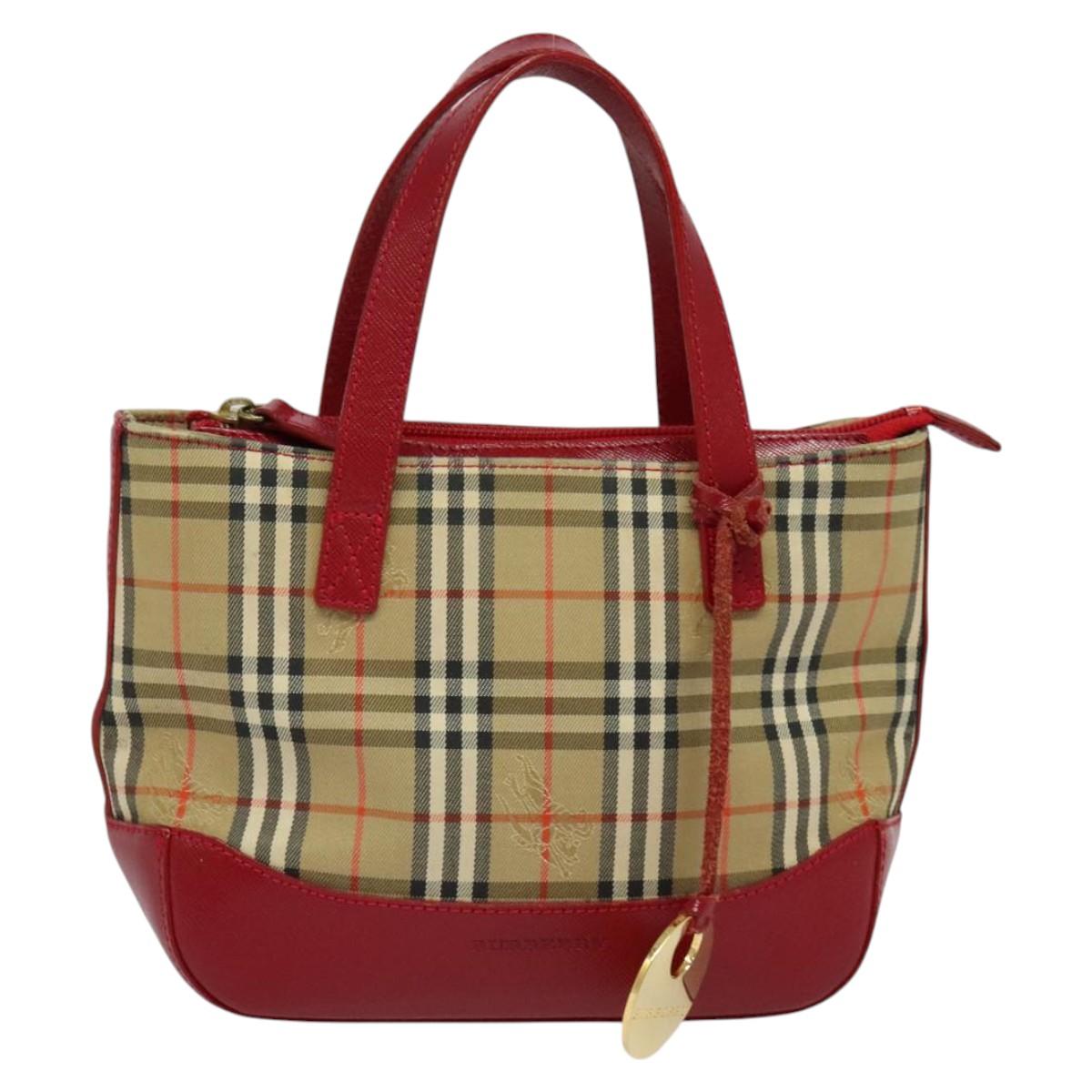 Burberry Haymarket Canvas Handbag (Pre-Owned)