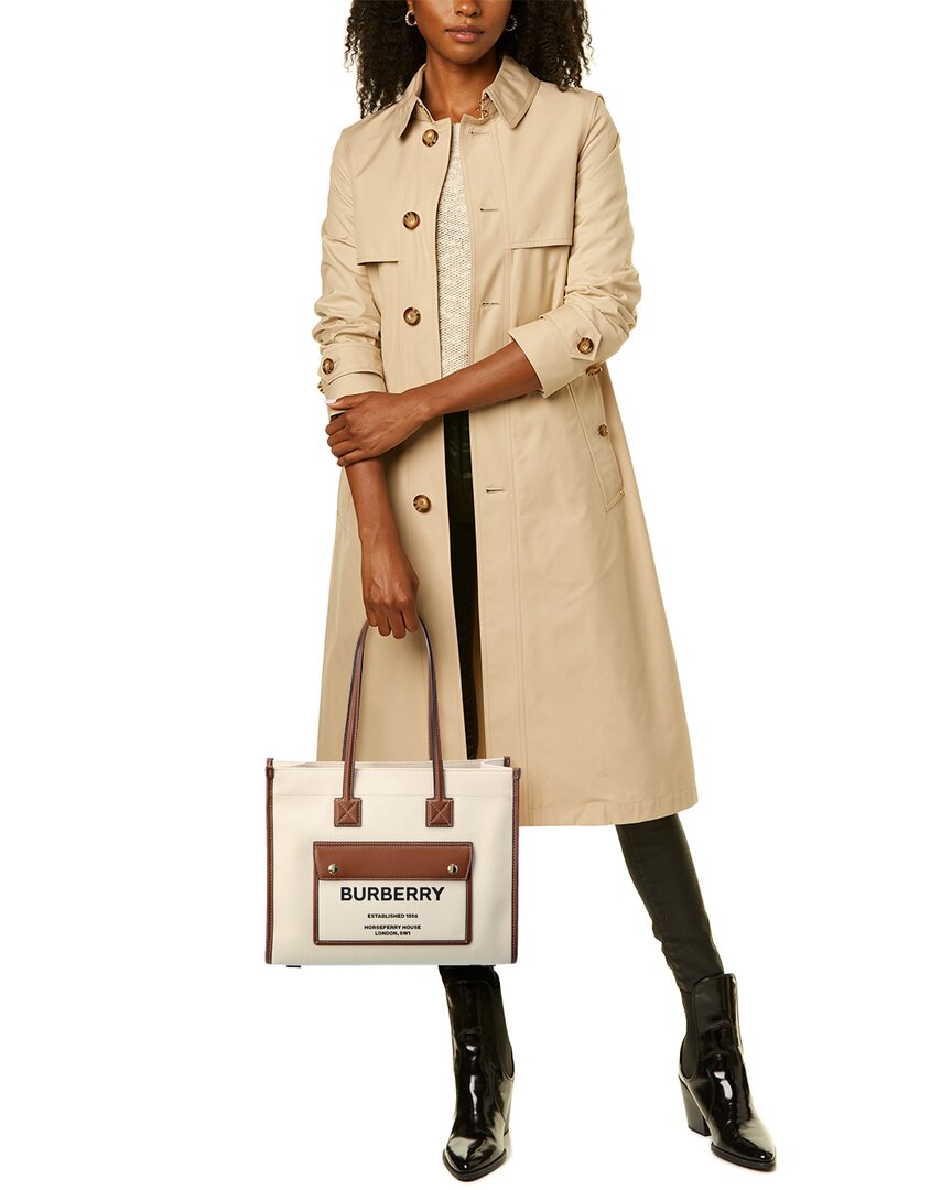 Burberry Freya Small Canvas & Leather Tote