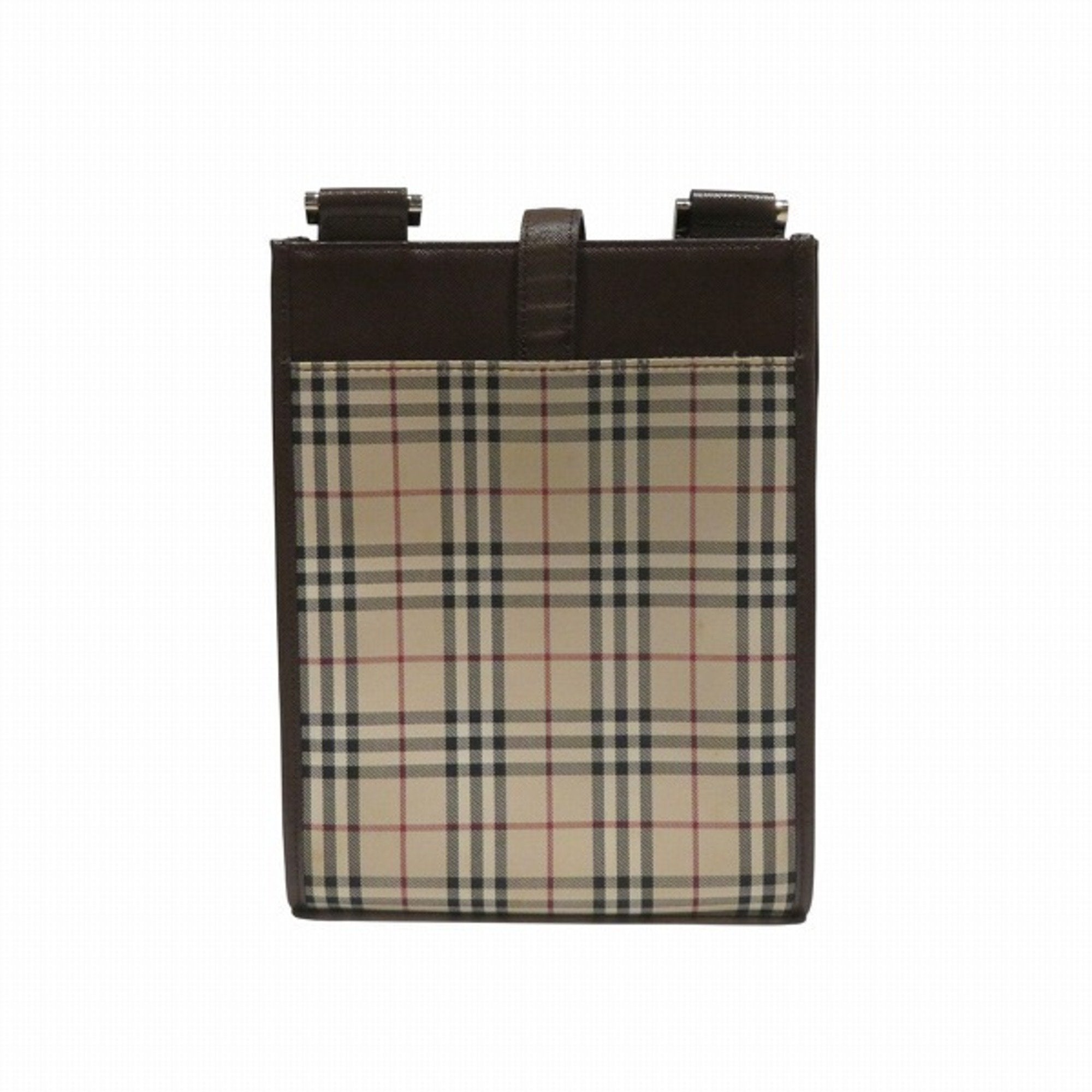 Burberry  Canvas Leather Shoulder Bag (Pre-Owned)