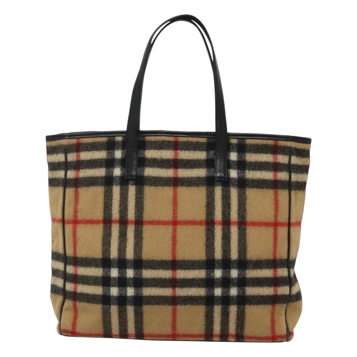 Burberry Nova Check Wool Tote Bag (Pre-Owned)