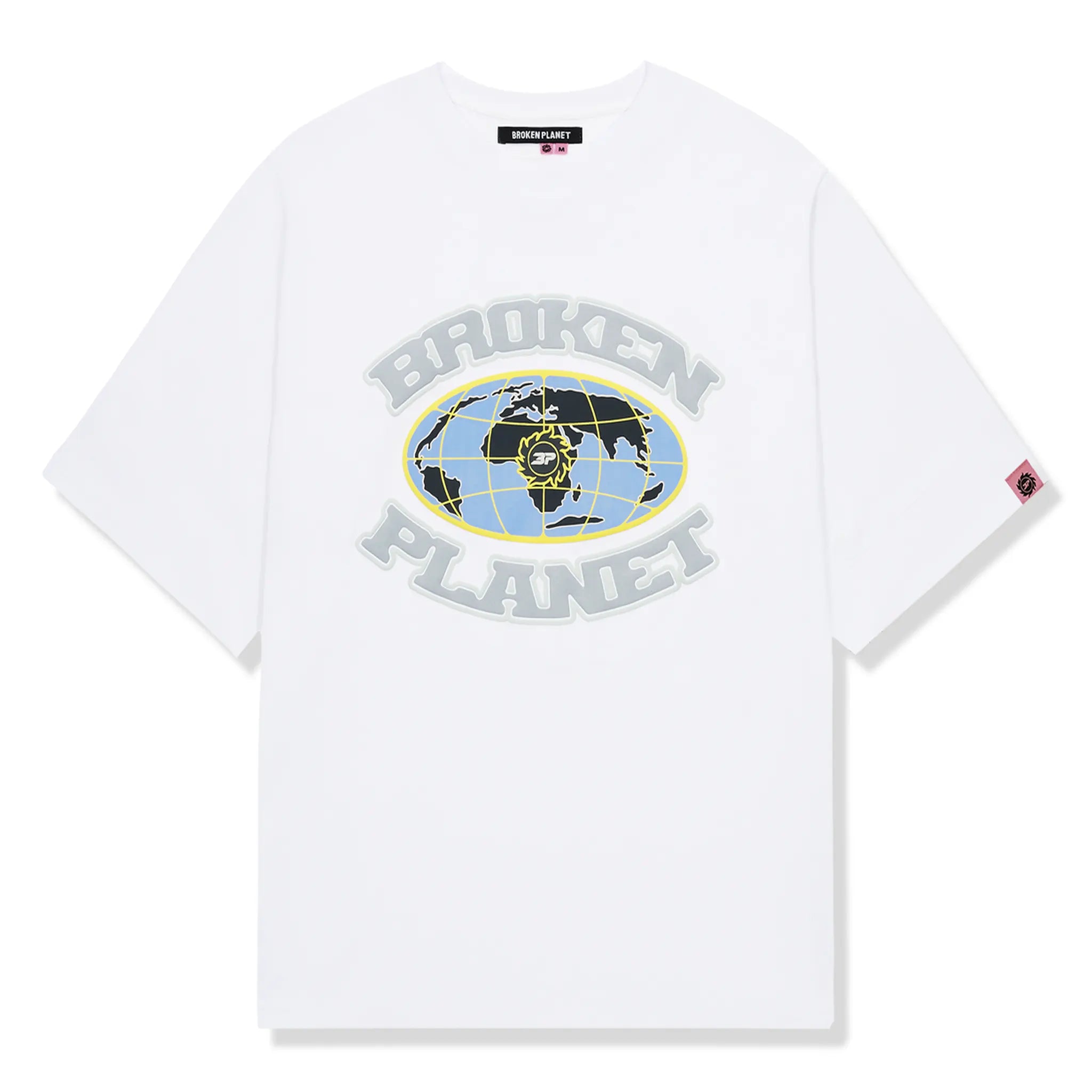 Broken Planet Grid Snow White T Shirt