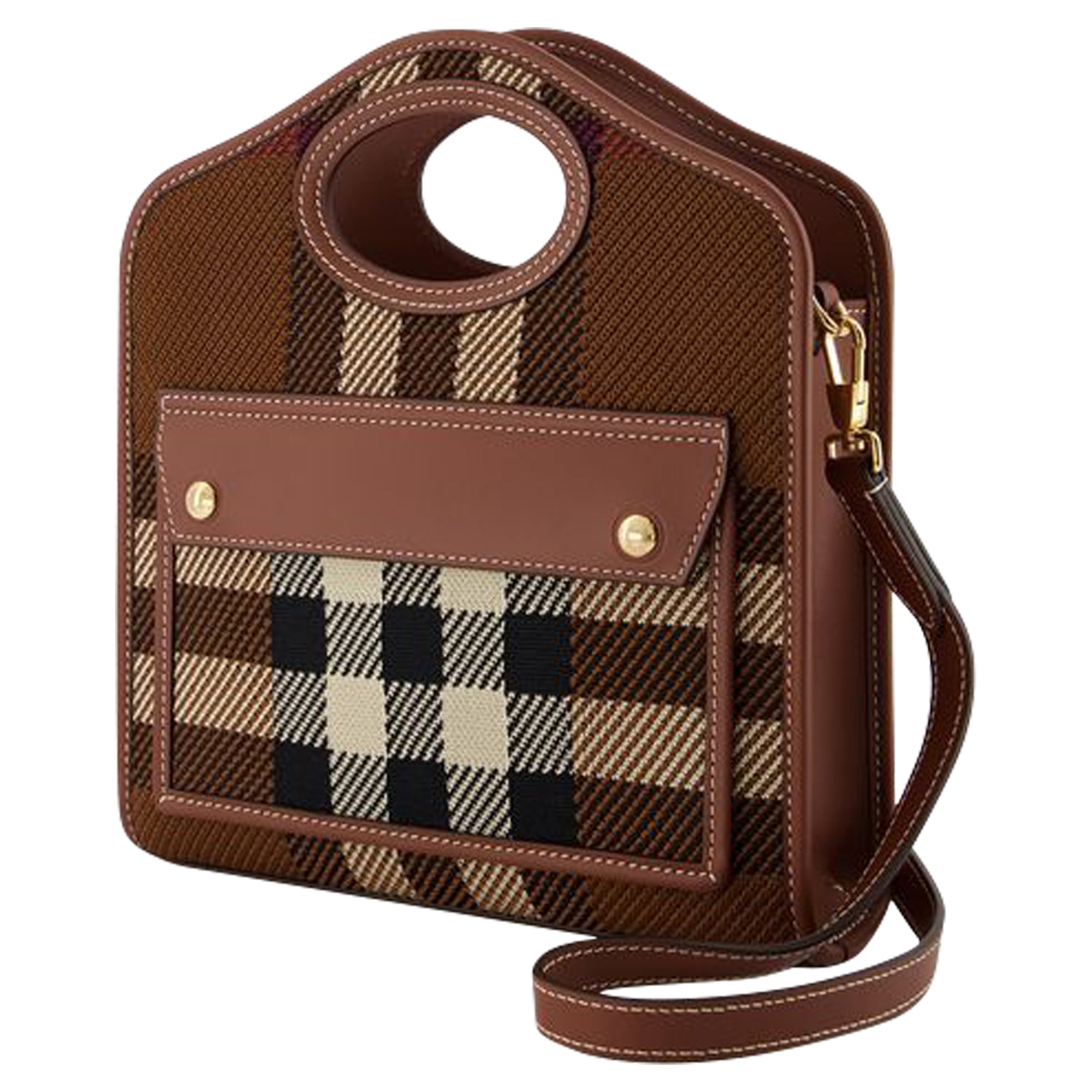 Mini Pocket Bag in Brown Canvas