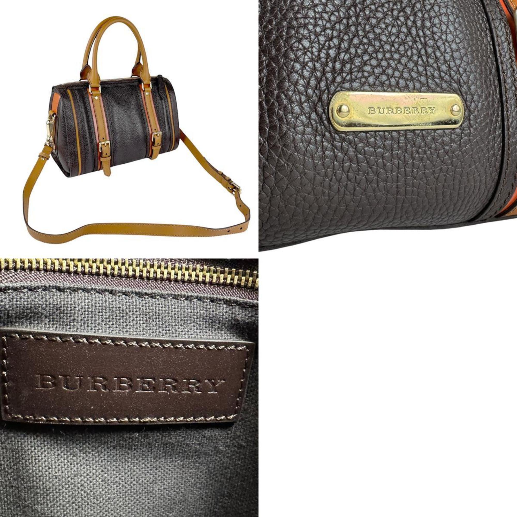 Burberry Leather Handbag Shoulder Bag (Pre-Owned)