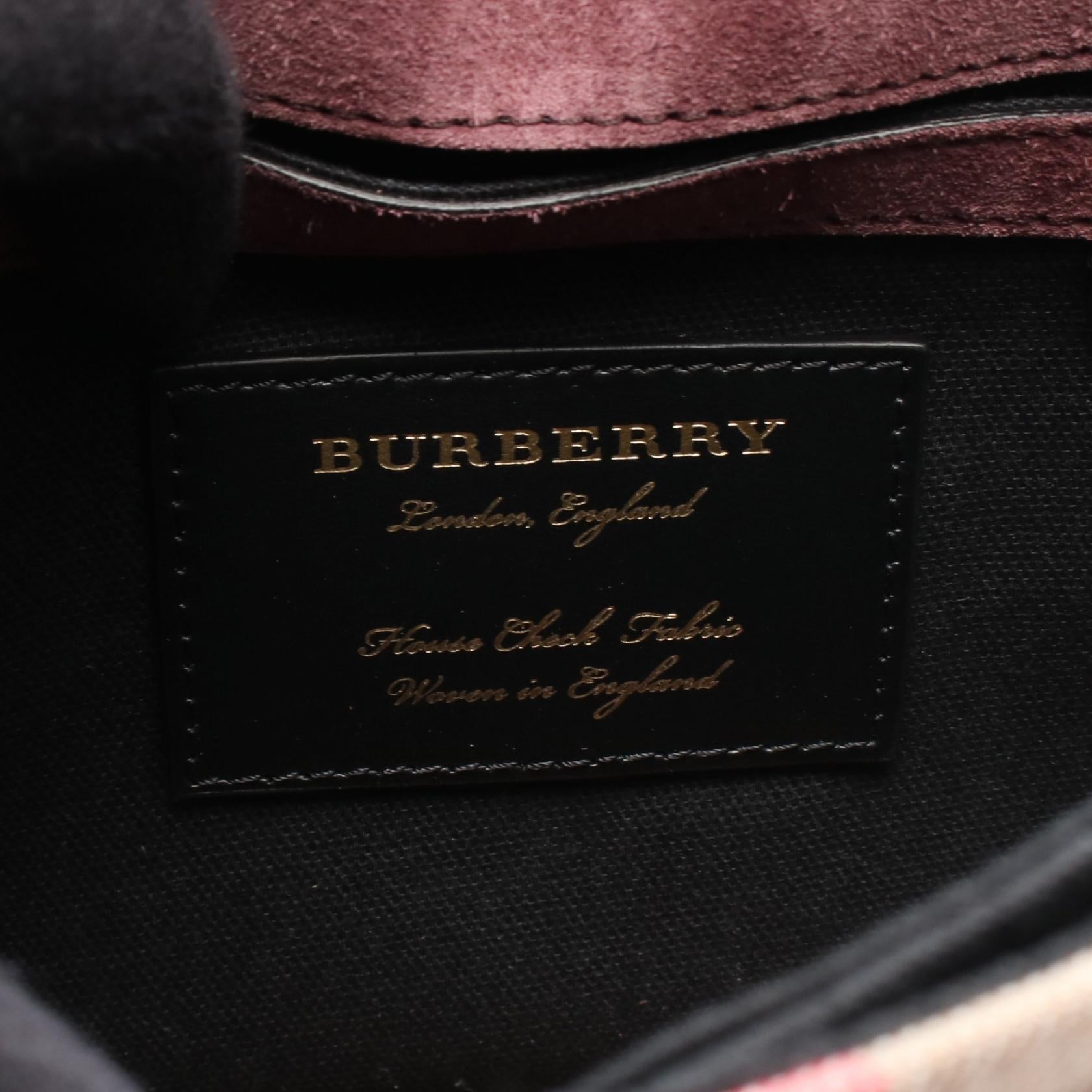 Burberry Nova Check Canvas Leather Shoulder Bag