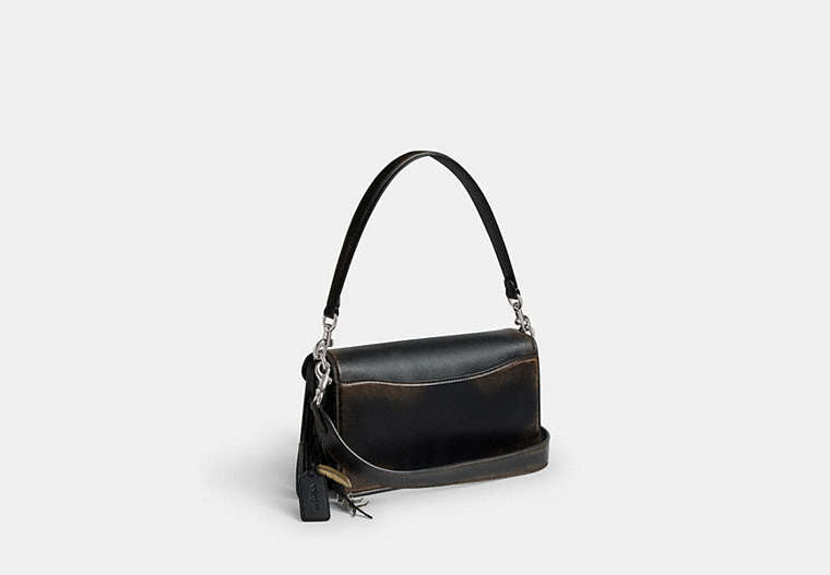 Tabby Shoulder Bag 26 In Signature Canvas - Silver/Black Brown