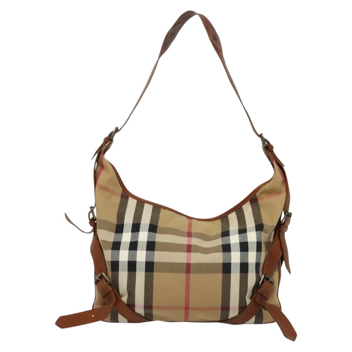 Burberry House Check Canvas Shoulder Bag (Pre-Owned)