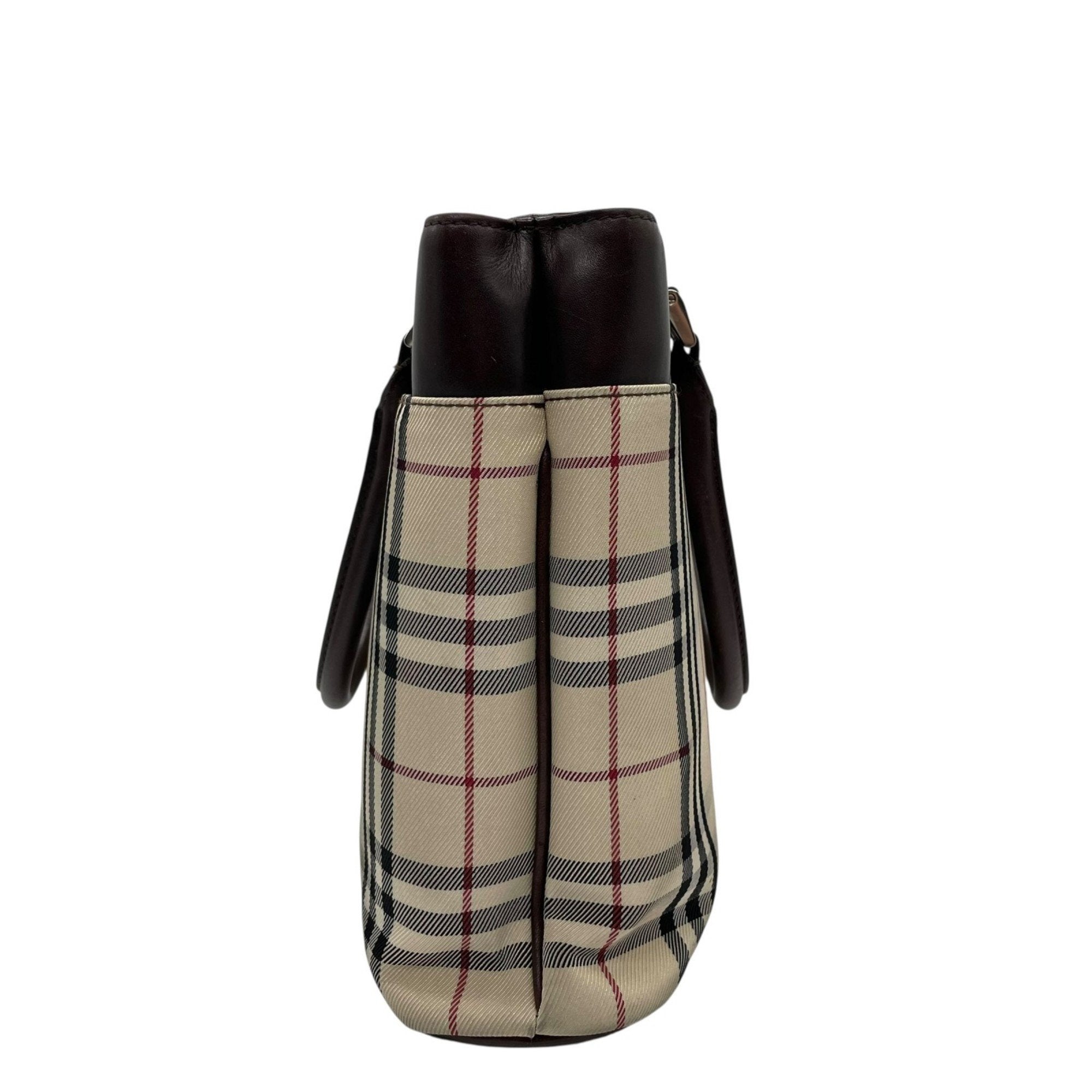 Burberry  Canvas Leather Handbag Tote Bag (Pre-Owned)