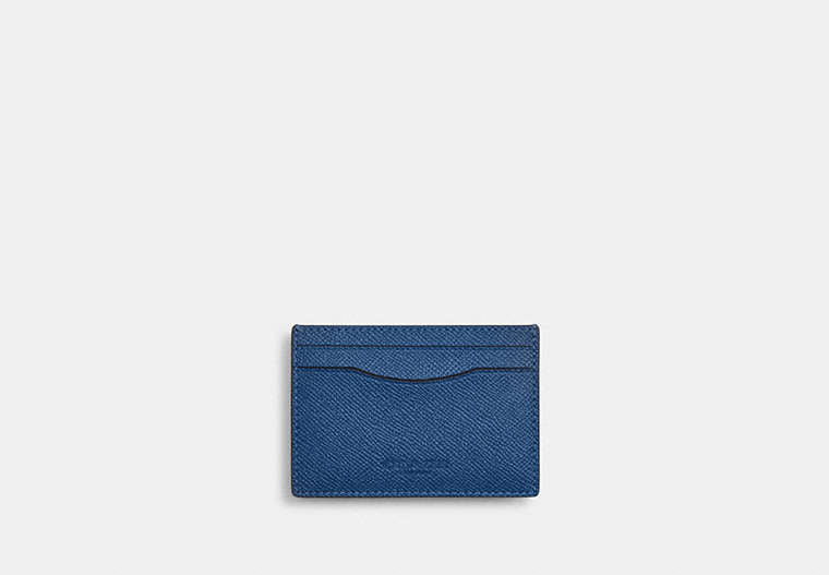 COACH®,Card Case With Money Clip,Blue,Front View