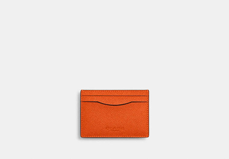 COACH®,Card Case With Money Clip,Orange,Front View