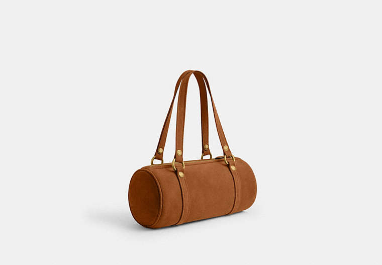 Kisslock Barrel Bag - Brass/Caramel