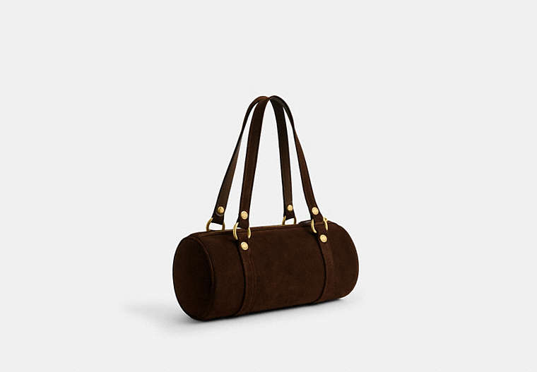 Kisslock Barrel Bag - Brass/Chocolate