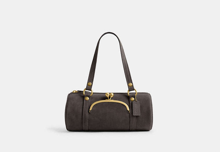 Kisslock Barrel Bag - Brass/Whisper