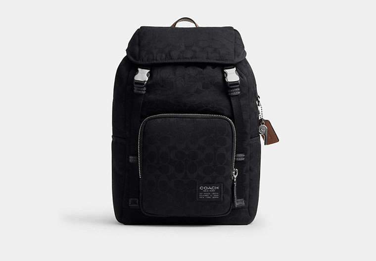Coach Logan Backpack In Signature Nylon With Charms