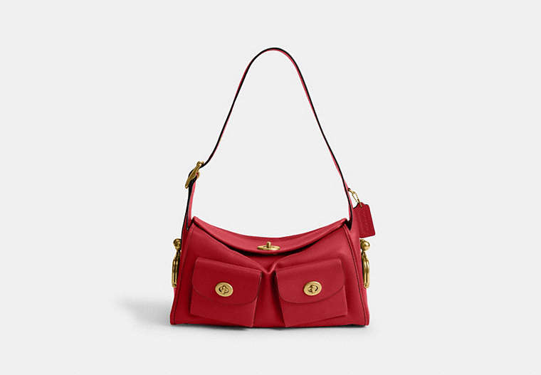 Turnlock Haversack Bag - Brass/Scarlet