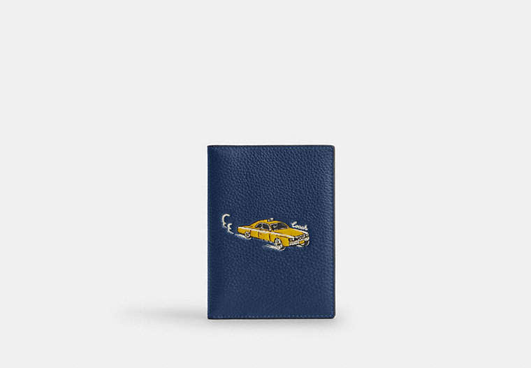 COACH®,Passport Card Case With Car Print,,Front View