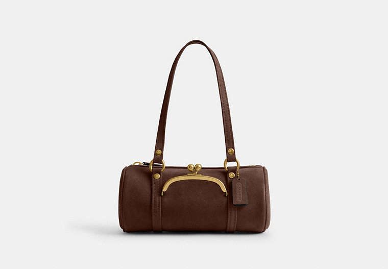 Kisslock Barrel Bag 28 - Brass/Dark Chocolate