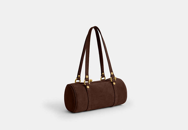 Kisslock Barrel Bag 28 - Brass/Dark Chocolate