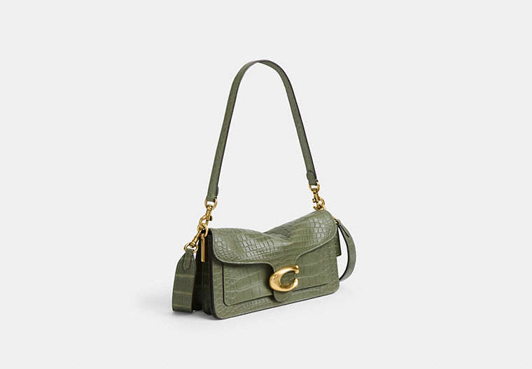Tabby Shoulder Bag 26 In Alligator - Brass/Moss