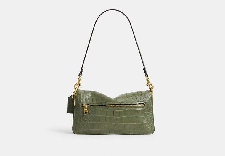 Tabby Shoulder Bag 26 In Alligator - Brass/Moss