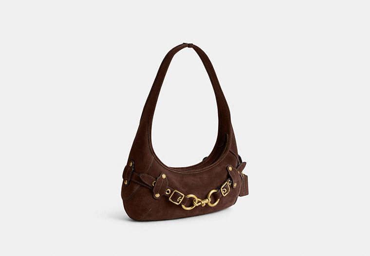 Belted Ergo Shoulder Bag - Brass/Dark Chocolate